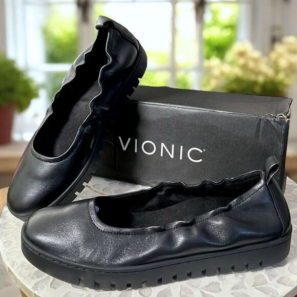 Vionic Uptown $130 Orthotic Leather Ballet Flats Women’s Size 8.5 EU 39 Slip-On - Picture 7 of 12
